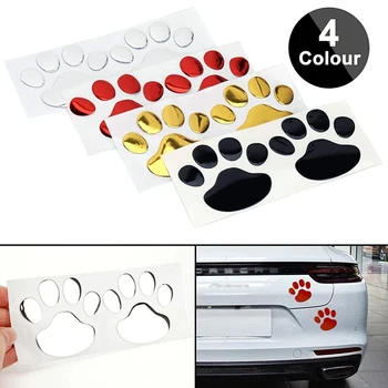 

2Pcs Cute Paw Car Sticker Dog Footprint Decals Puppy Claw For Bumper Windshield Door Mirror Motorcycle Refrigerator Wall