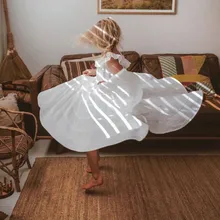 Ins/ платье для маленьких девочек в европейском и американском стиле детские платья принцессы с оборками для девочек