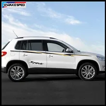 2pcs Sport Stripes Car Waist Lines Sticker For-Volkswagen Tiguan All SUV Cap Side Door Vinyl Decals Auto Tuning Accessories (3)_副本