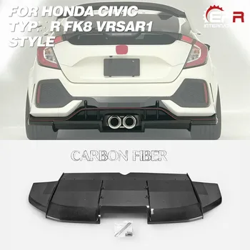 

For Civic Typ-R FK8 2017+ VRSAR1 Style Carbon Fiber Rear Diffuser Spoilers Splitter Kit (Half Under Side Overlay By Raw Carbon)