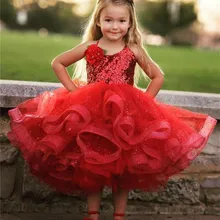 Пышное Бальное Платье; нарядные платья для девочек с объемной цветочной аппликацией; многослойные платья с оборками и цветочным узором для девочек; Детские вечерние платья