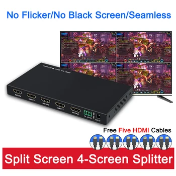 

6.75Gbps 4K 60Hz Ultra HD MetalCase 4 Input 1 Output HDMI Splitter KVM Switch HDMI 2.0 Screen Switcher Shared Keyboard and Mouse