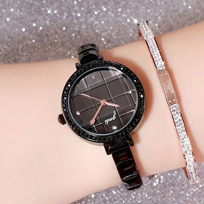 HobbyLane для женщин водонепроницаемый браслет часы с проверкой Bling Звездный циферблат для студентов офиса