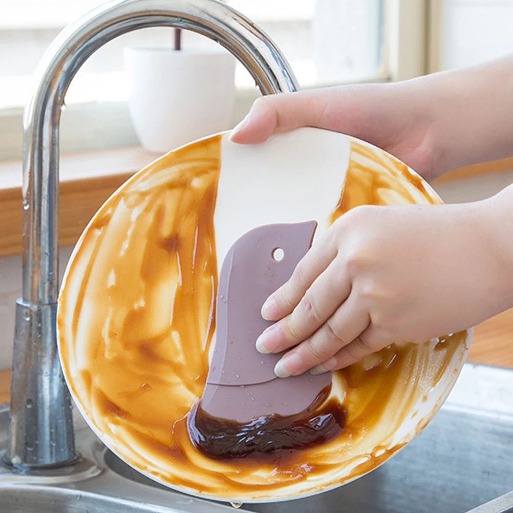 

1pc Baking Soft Scraper Kitchen Baking Tool Multi-Function Scraper Oil Plate Scraper Scraper Cleaning Tool