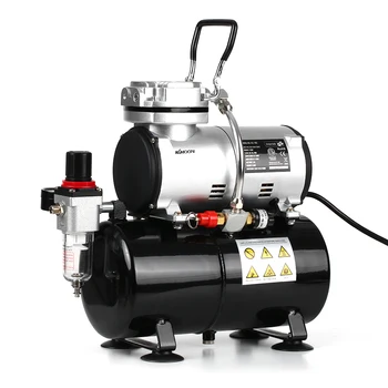 

1/6 HP Piston Airbrush Compressor Oil-less Quiet High-pressure Pump Tattoo Manicure Spraying Air Compressor with Tank 220-240V
