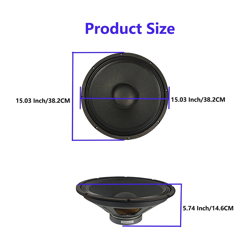 package size of the home audio woofer bass