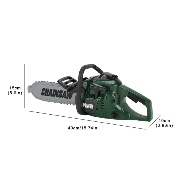Kids Electric Chainsaw Toy Safe Rotating Chain Realistic Saw Sound Power House Garden Tool Children Pretend Play Toys 2