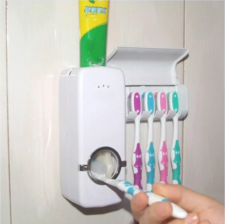 Держатель 2 шт./набор+ 5 Диспенсер Для Ванной Автоматический Диспенсер для зубной пасты автоматическое крепление для зубной щетки