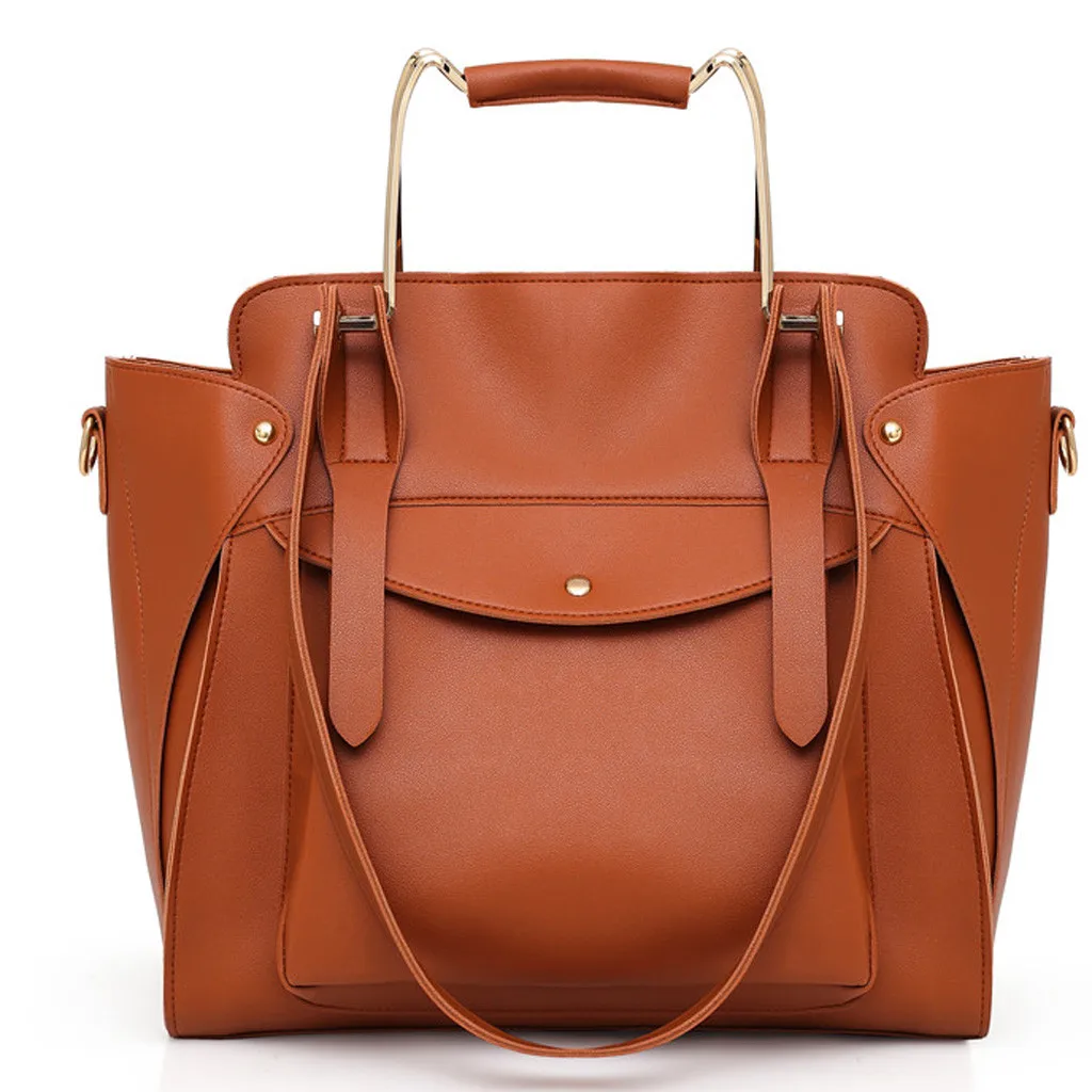 Fashion Ladies Shoulder Bag Casual Trend Three-piece Solid Color Leather Shoulder Bag Handbag Summer Shoulder Bag Bolso Mujer#20