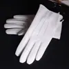 Men's Genuine  Leather Real Leather Winter Warm White Ceremonial  Short Gloves Police Gloves ► Photo 3/6