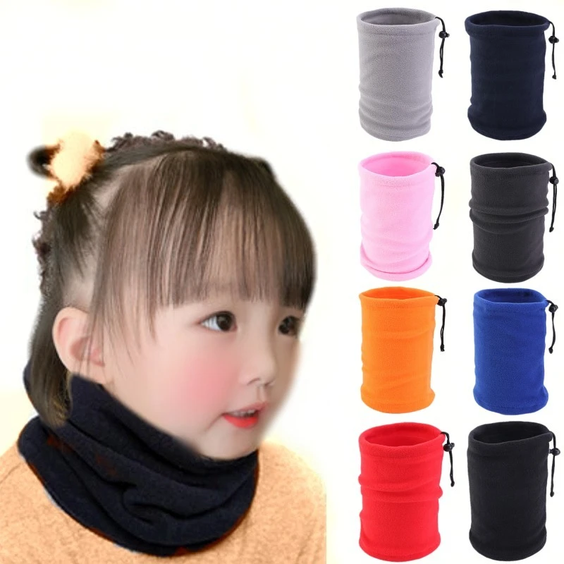 Accesorios para niños de 2 8 años, bufanda Color sólido para niños, cubierta cuello de vellón, bufanda cálida, cuello de moda|Bufandas de - AliExpress