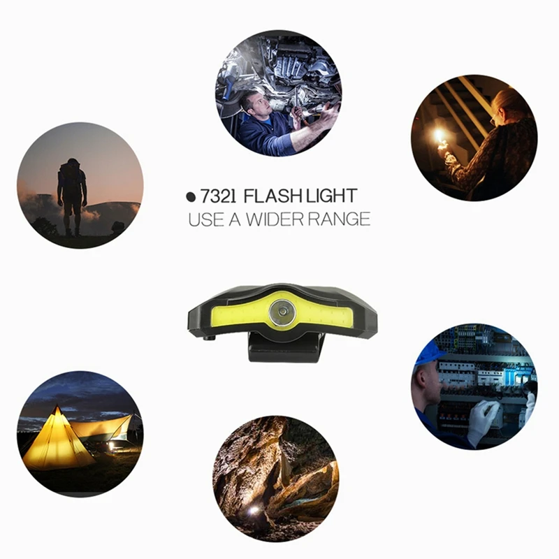 Xpe+ Cob Led Крышка для фары светильник 90 градусов поворотный зажим-на шапке светильник 3xaaa Батарея приведенный в действие Отдых на природе, для катания на велосипеде, для рыбалки, головной светильник