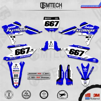 

DSMTECH Customized Team Graphics Backgrounds Decals 3M Custom Stickers For 2016-2019 WR450F 2015-2018 YZ450FX 005