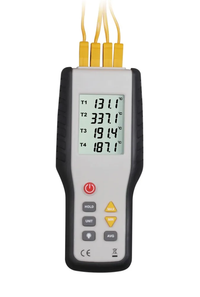 HT-9815 цифровой K Тип термопара 4 канала Промышленные испытания температуры датчик термопары-200C-1372C
