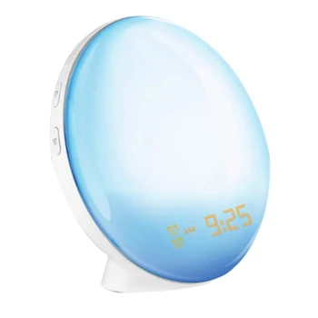 

Wake Up Light Alarm Clock-Light Alarm Clock with Sunrise/Sunset Snooze Function,7 Colors Atmosphere Lamp, 7 Natural Sounds