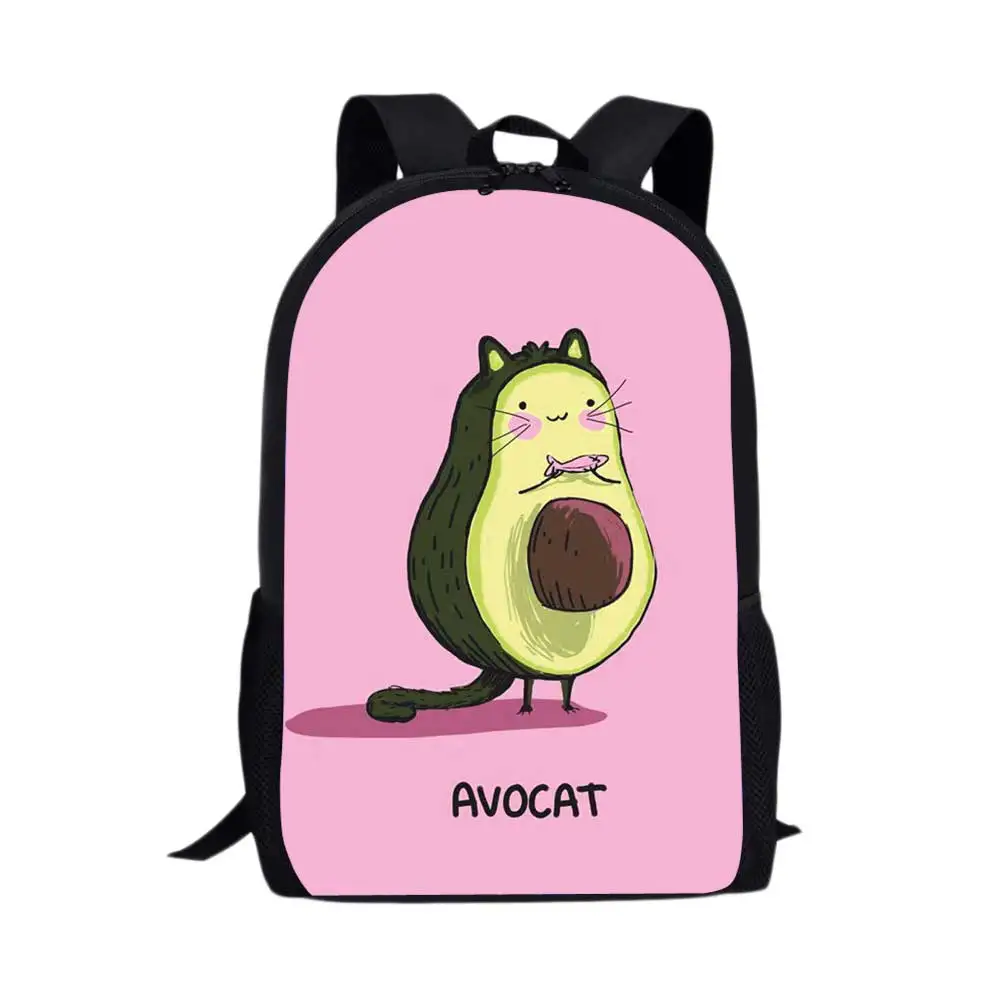 Avocado Design Children Schoolbag Mochila Infantil School Backpack Student Casual Primary Girls Bag Custom
