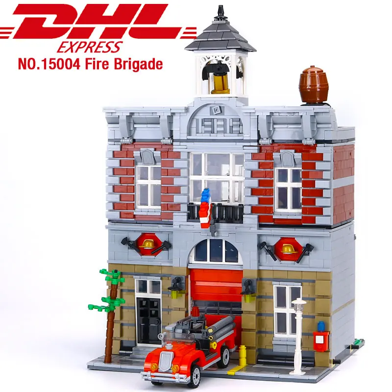 

15004 City Street Fire Brigade Town Hall Building Kits Blocks Bricks 2313Pcs with 10197 Children Gifts Compatible legoing Toys