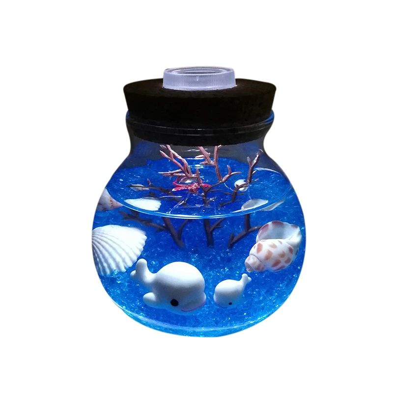 Детские украшения для взрослых инновационные DIY романтические светящиеся Подводные микро Ландшафтные украшения экологическая бутылка красочное освещение - Цвет: 4