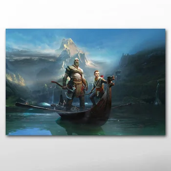 

Canvas Posters and Prints God of War 4 Kratos and Atreus Video Game Wall Art Decorative paintings for Living Room