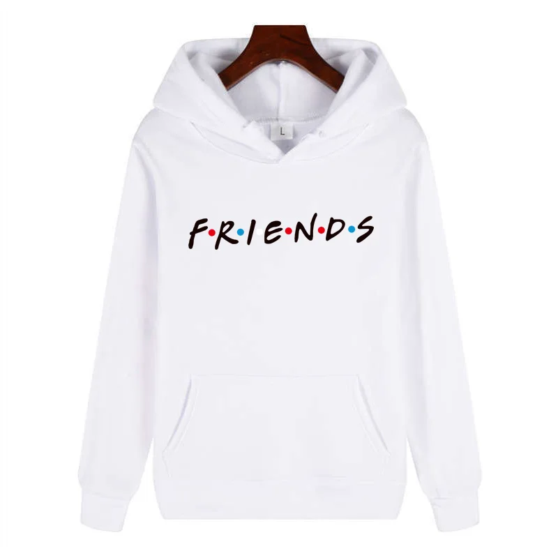 

Men's and women's new hoodies friends Harajuku letter printed pockets warmth thick pullover hip-hop loose women's fitness sweats
