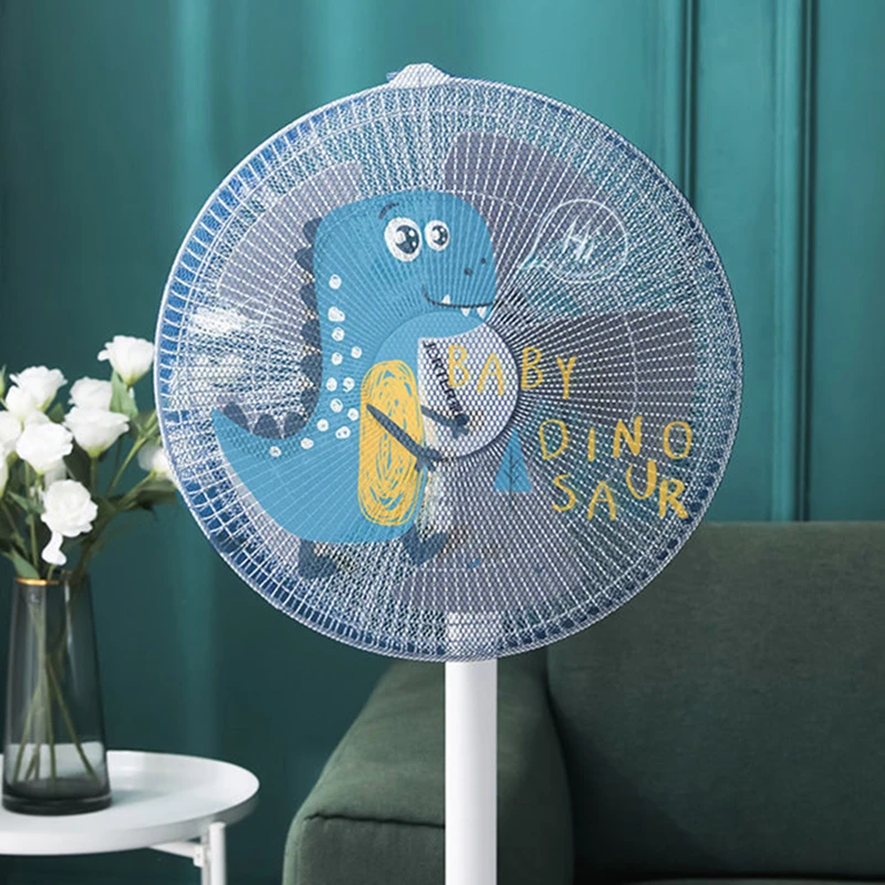 Cartoon Electric Fan Dust Cover Mesh Fan Kids Finger Safety Protector Net Cover Round Stand Finger Guard Dustproof