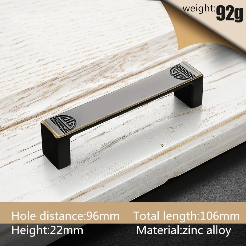 Black Gold 96mm KK& FING 96/128 мм отверстие расстояние мебельные ручки дверца кухонного шкафа Ручка ящика мебель в китайском стиле фурнитура для гардероба - Цвет: Black Gold 96mm