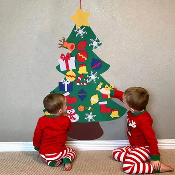 

DIY Felt Christmas Tree Decor for Home 2020 Xmas Colorful Kids Toys Christmas DecorHanging Ornaments New Year 2021 Gifts