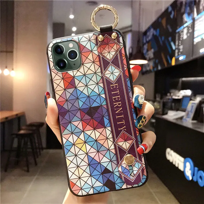 Wrist Strap Hand Band Case For iPhone 11 Pro X XS Max Case Soft Silicone Back Cover For iPhone 7 8 6S Plus XR 8Plus Fundas Coque - Цвет: 510