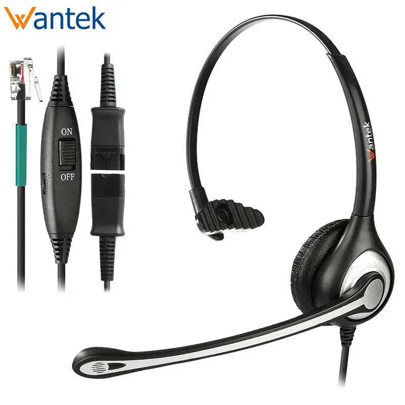 Corded Headset for Call Center,Office and Landline Phones w U10P Bottom Cable w RJ9 Jack Works with Poycom VVX,Avaya,Nortel Mitel and Many Other IP Phones IPD IPH-165 Binaural NC 