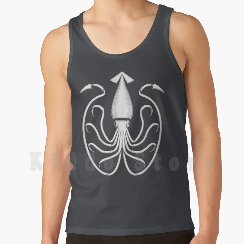 Canottiere Kraken Bianche Canottiere Senza Maniche Kraken Octopus Squid Cephlapod Ocean Sea