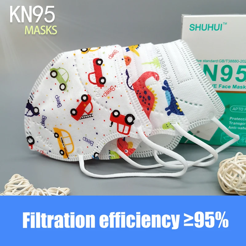 Fit 2-9 años chico FFP2 KN95 Mascarillas más grueso 5 capa niños máscara Anti-niebla protección máscara de boca respirador reutilizable Masque
