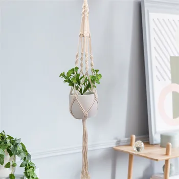 

Macrame Plant Hangers Hanging Basket Hanging Plant Holder Bohemian Decor Plant Basket Jute Rope Braided Craft Vintage Decor