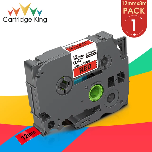 31 Colors for Brother TZ 231 221 211 241 251 FX231 Laminated Tape TZ231 TZ-White-Label Compatible for Brother Ptouch Label Maker Black on Red