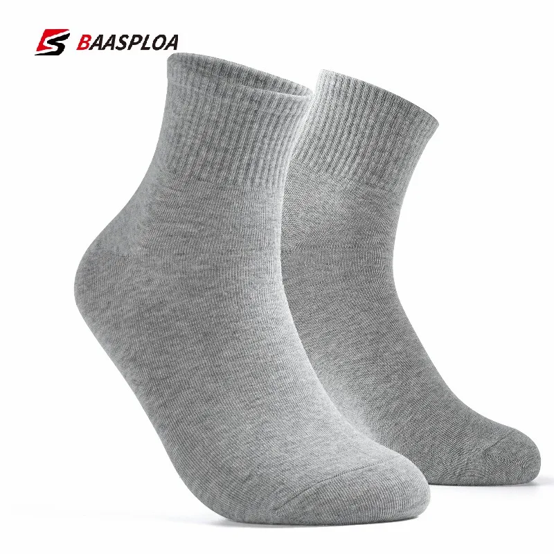 Baasploa Men's Running Lycra Socks Anti-slip Breathable Solid Knitting Cotton Socks Outdoor Fitness Basketball Sports running socks
