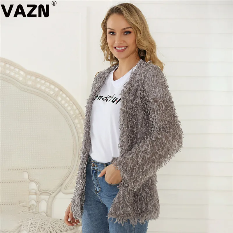 VAZN, шикарный дизайн, весна, сексуальные женские серые одноцветные специальные пальто, полный рукав, открытый шов, пальто для девушек, высокая уличная мода, новые пальто