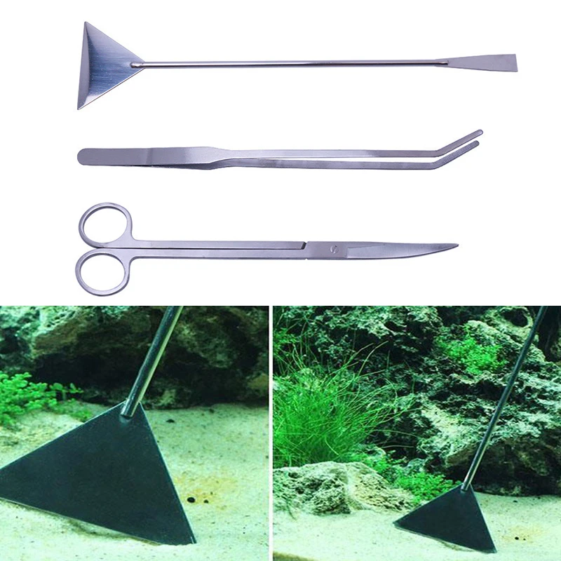 Kit de herramientas para tanque de Acuario, pinzas largas para acuario, tijeras, herramientas de mantenimiento de acero inoxidable, 3/5 Uds.
