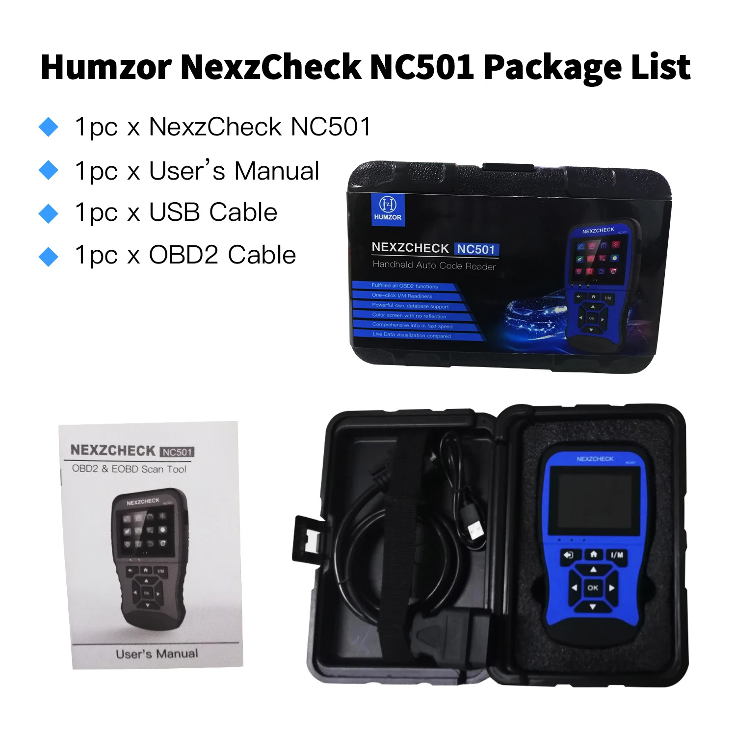 NexzCheck NC501 EOBD автомобильный сканер инструмент автомобильный диагностический инструмент код ридер для универсальных транспортных средств Авто сканер Инструменты