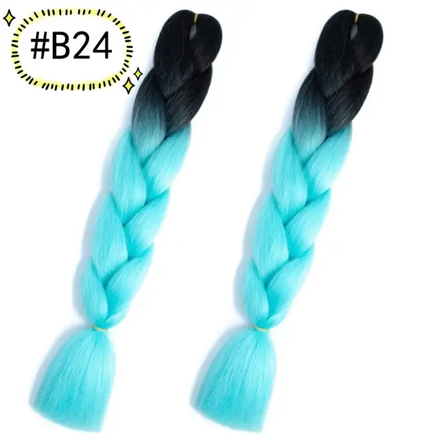 Jumbo Braiding Hair Extensions Kanekalon Braiding Hair 24 Inch Ombre Multiple Tone Colored Synthetic Hair for Women B24