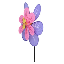 Двухслойная Цветочная мельница, красочный ветряной Спиннер, дворовый садовый декор, детская игрушка K4UE