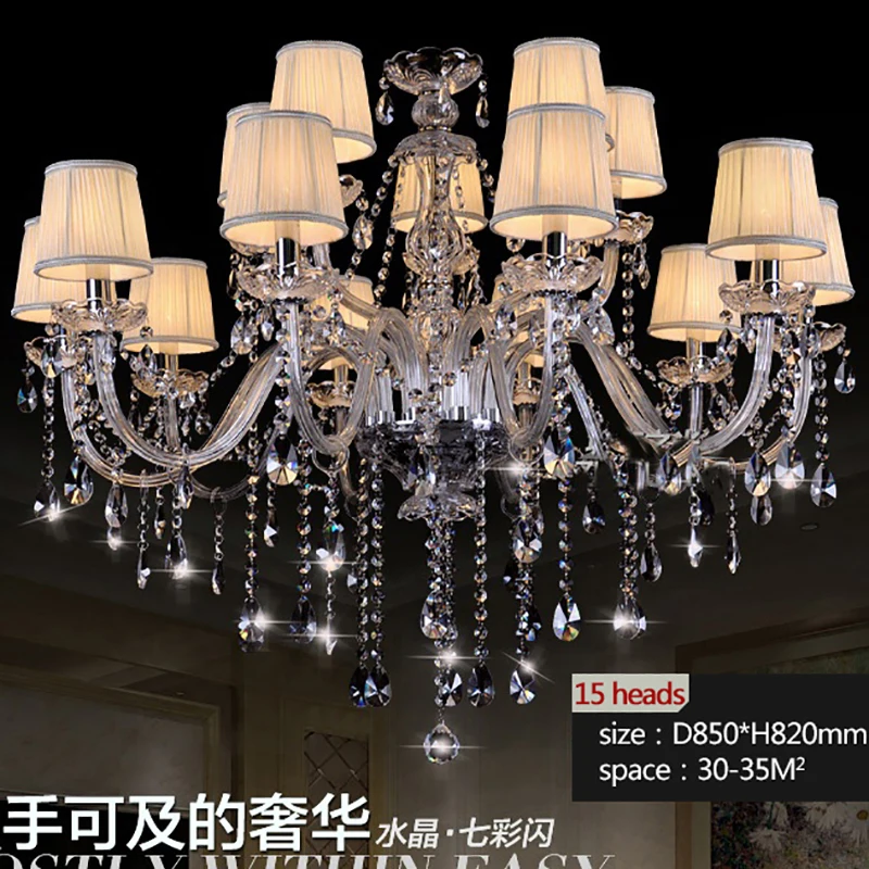 K9 прозрачная Хрустальная люстра с абажуром lustre cristal para sala jantar современные
