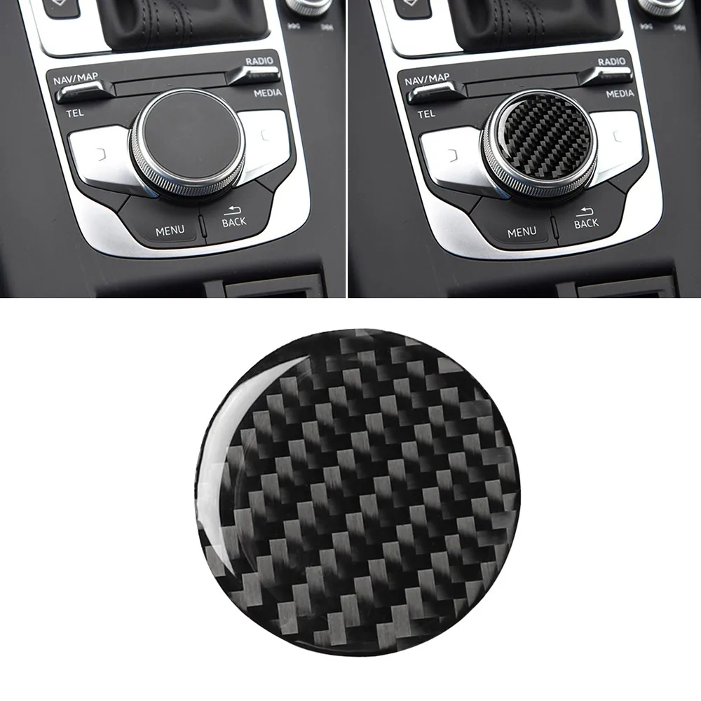 Carbon Faser Zentrale Steuerung Multimedia Knopf Decals Abdeckung Trim  Aufkleber Für Audi A3 2014-2017 Zubehör Auto Styling Trim aufkleber -  AliExpress