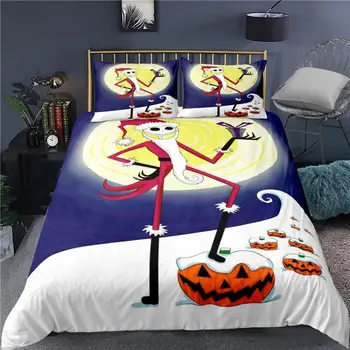 

2/3 Pieces Happy Halloween Bedding Set The Nightmare Before Christmas Duvet Cover Pumpkin Luxury Home For Gift Bed Cover Sets