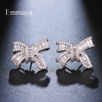 Emmaya 여성 및 소녀용 스터드 귀걸이, 멋진 지르코니아 쥬얼리, 멋진 저녁 식사 장식, 새로운 패션 활 모양, 색상
