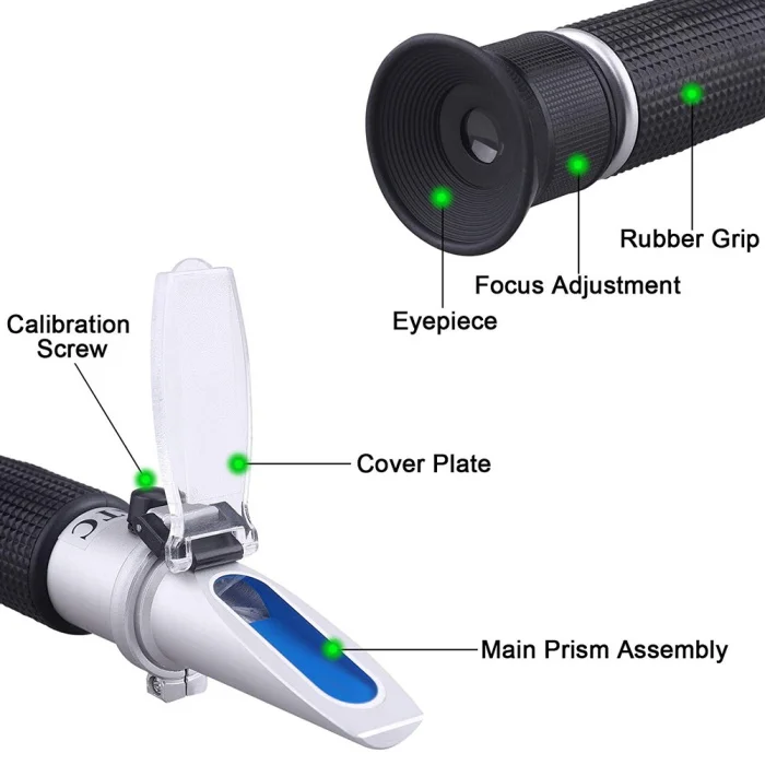 Высокий Портативный рефрактометр Brix с ATC 0-32% Brix для пива, вина, фруктов, сахара UEJ