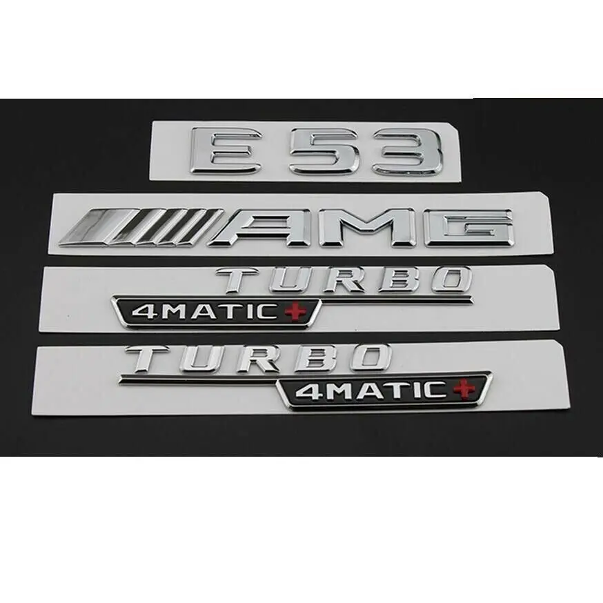 

Chrome Trunk Letters Emblems Badges for Mercedes Benz E53 AMG TURBO 4MATIC+