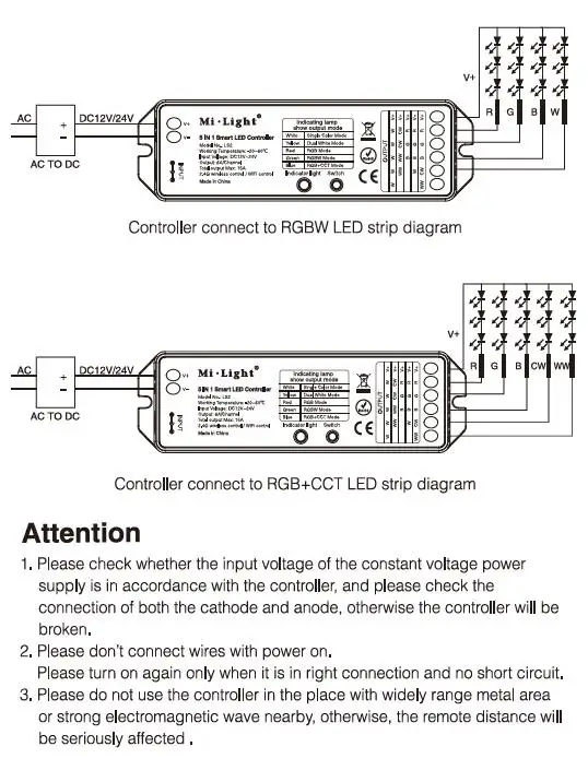 MiLight 2,4G LS2 5IN 1 Умный светодиодный контроллер, беспроводной 8 Zone FUT089 пульт дистанционного управления, B8 настенная сенсорная панель для RGBW RGB+ CCT Светодиодная лента