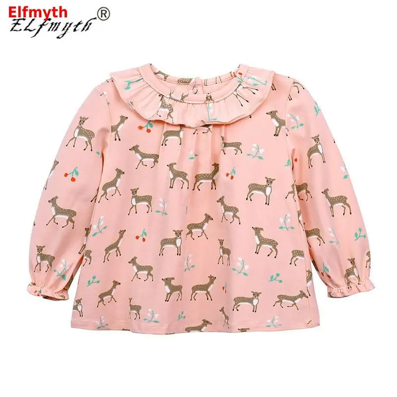 Elfmyth/; футболка для девочек; детская одежда с принтом; Camiseta; рубашка для маленьких девочек; Enfant vetement fille; топы для девочек; Koszulka Camisa