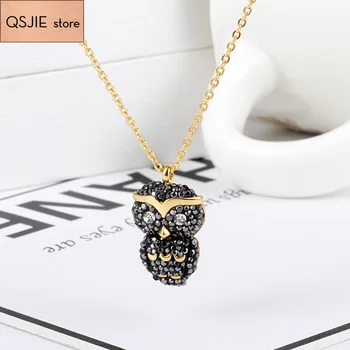 

QSJIE High Quality SWA, Women Made Advanced Owl Lady Necklace