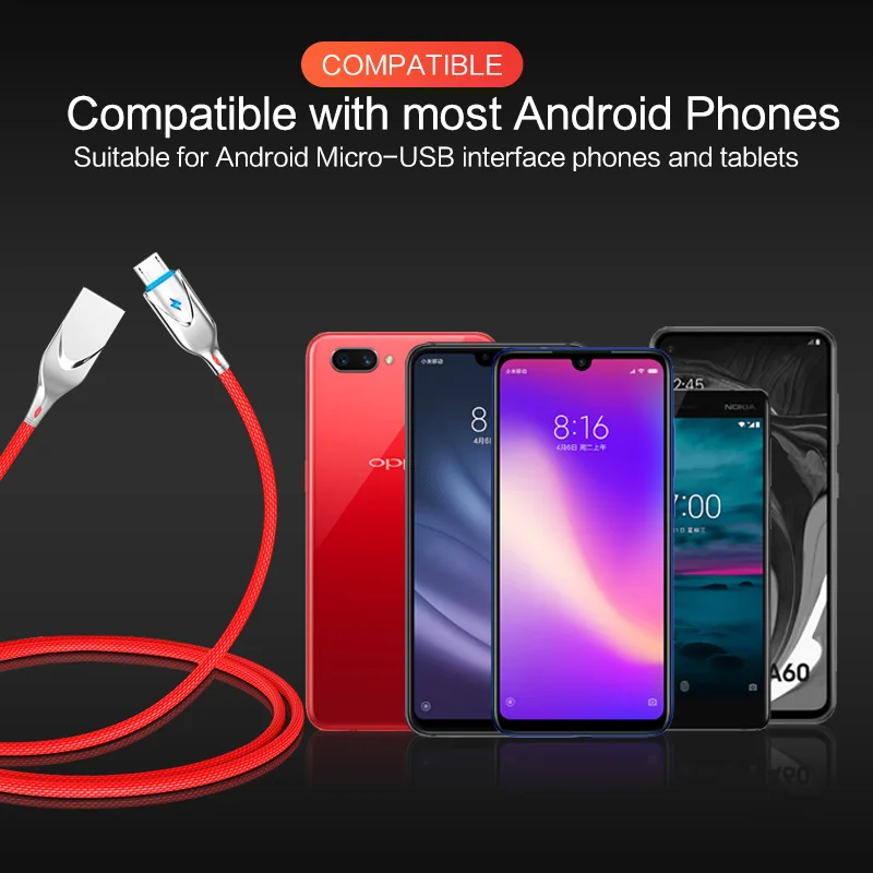 GUUGEI Micro usb type-C кабель 2.3A зарядное устройство шнур для samsung S8 S10 S9 Быстрая зарядка C-type светодиодный светильник кабель для мобильного телефона