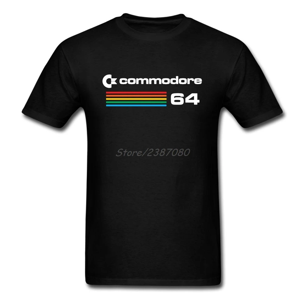Commodore 64 T рубашка большого размера пользовательские короткий рукав мужская